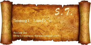 Semegi Tamás névjegykártya